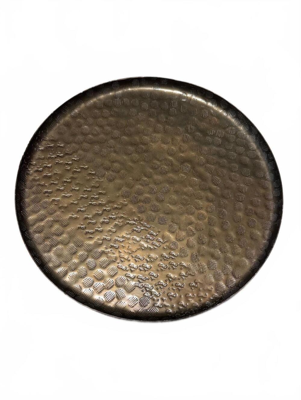 Better Homes & Gardens Round Hammered Metal Decorative Tray, Medium - Brass